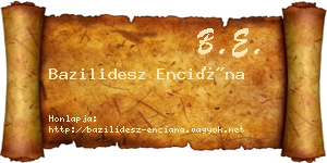 Bazilidesz Enciána névjegykártya